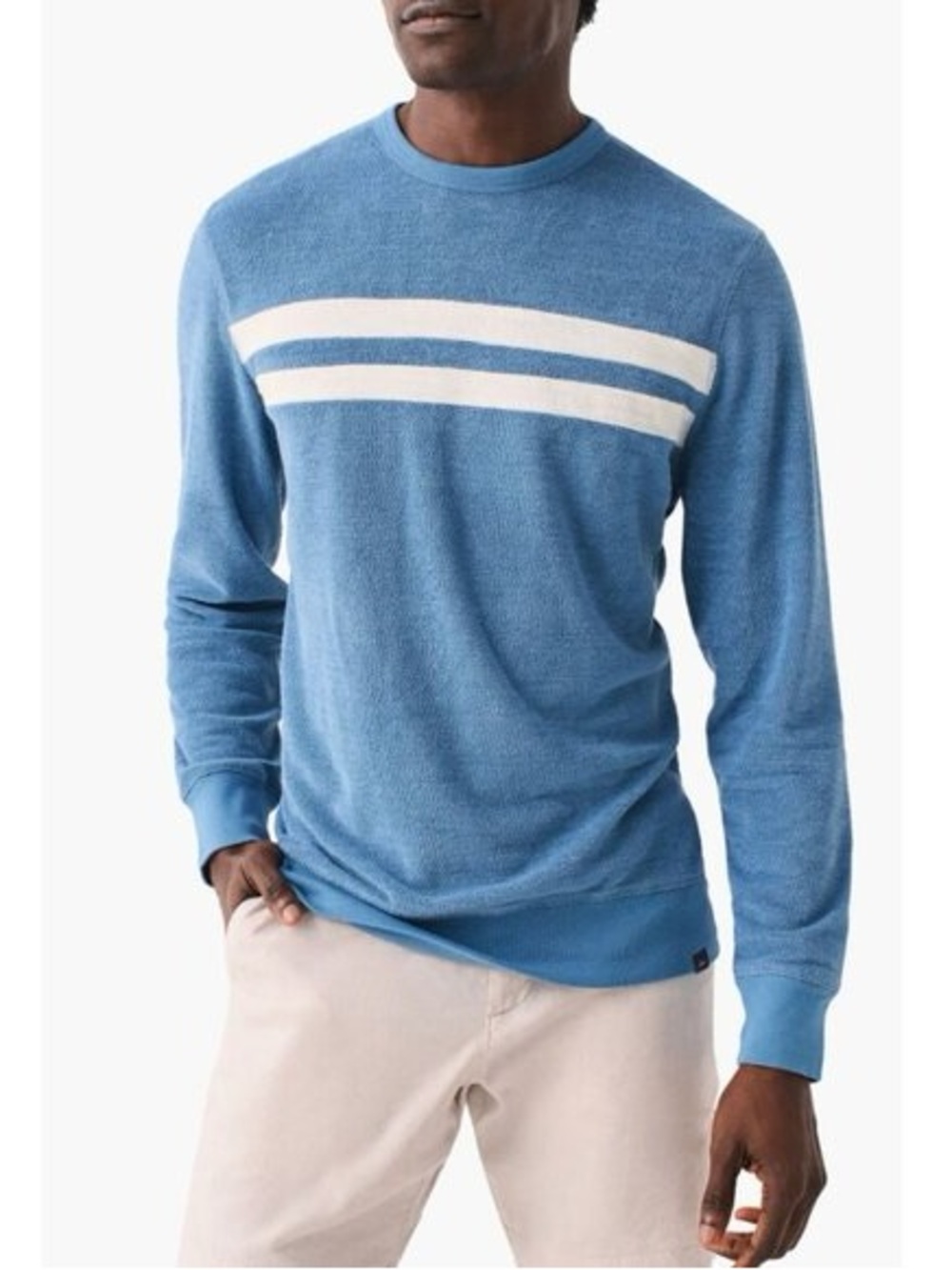 Faherty Cabana Surf Stripe Terry Cloth Sweater size XL